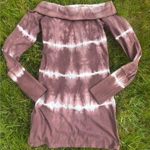 Frankies Bikinis Tie-Dye Off Shoulder Sweater Dress Size S